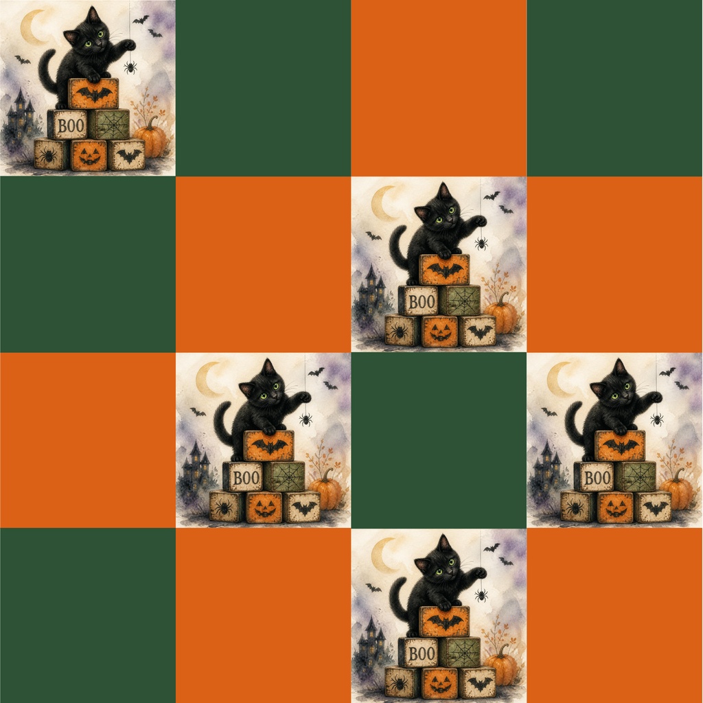 【ハロウィン】黒猫　シームレス仕様