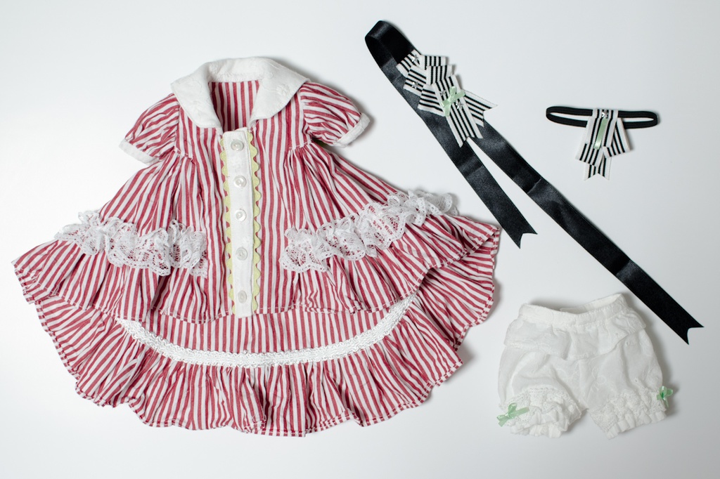 ストライプセーラーワンピースset