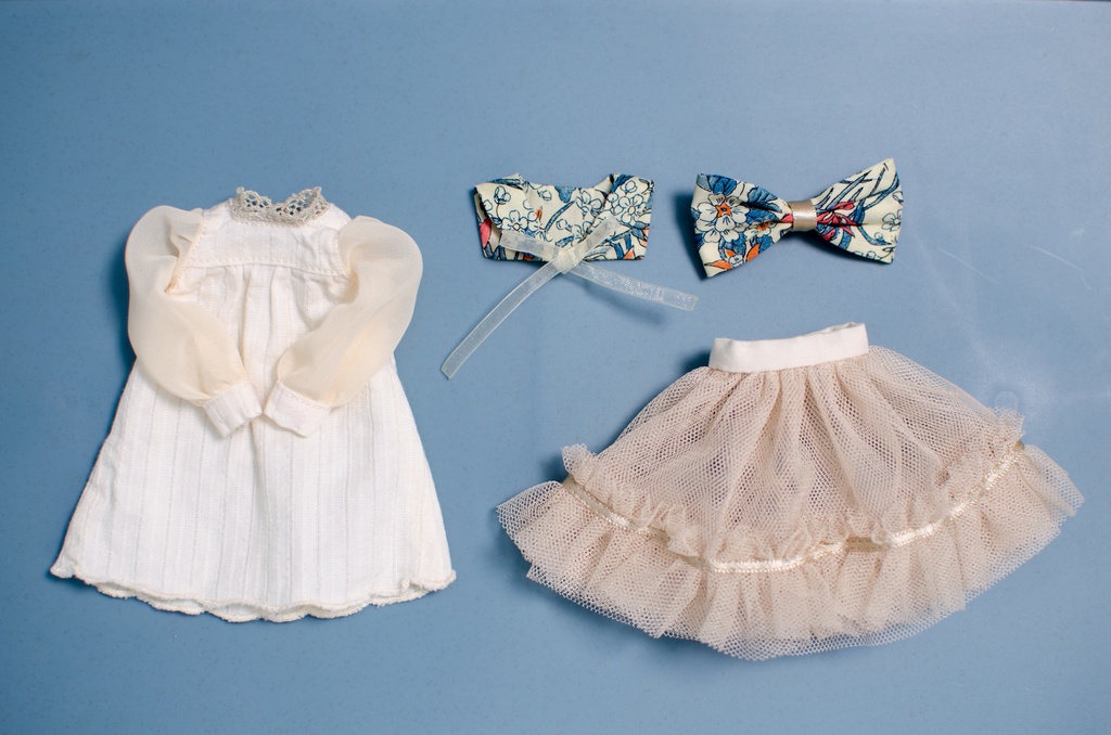 付け襟ワンピースセット(WHITE×セーラー)1/6ドールアウトフィット