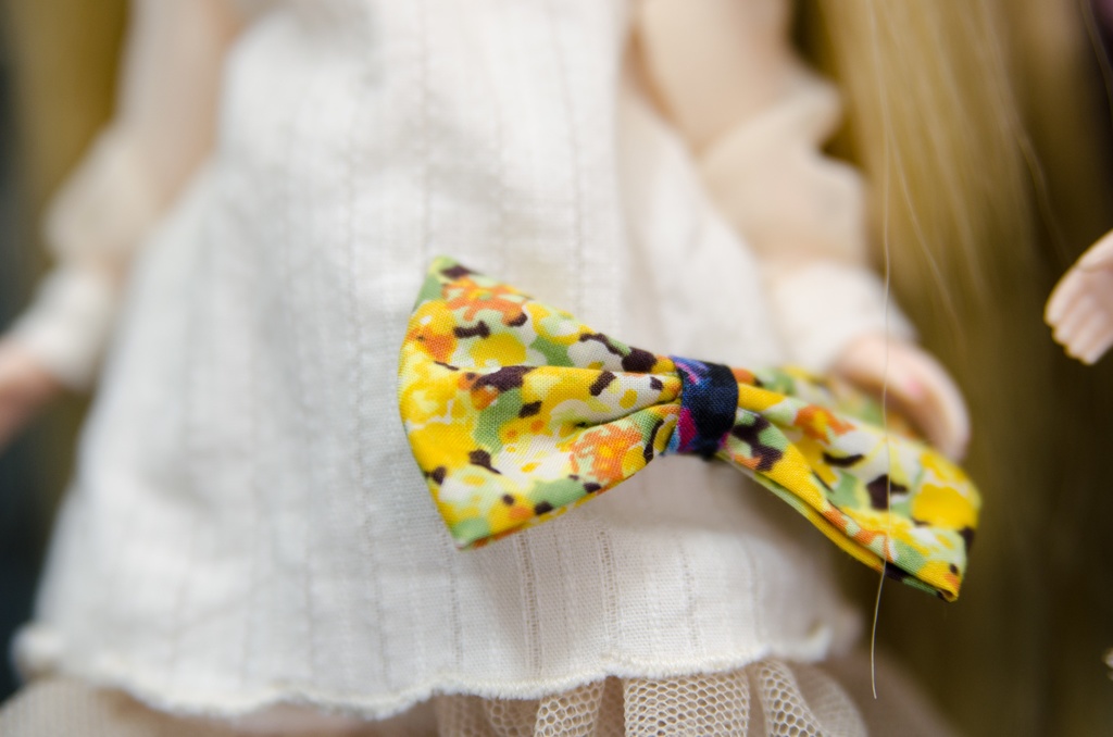 付け襟ワンピースセット(YELLOW×フリル)1/6ドールアウトフィット