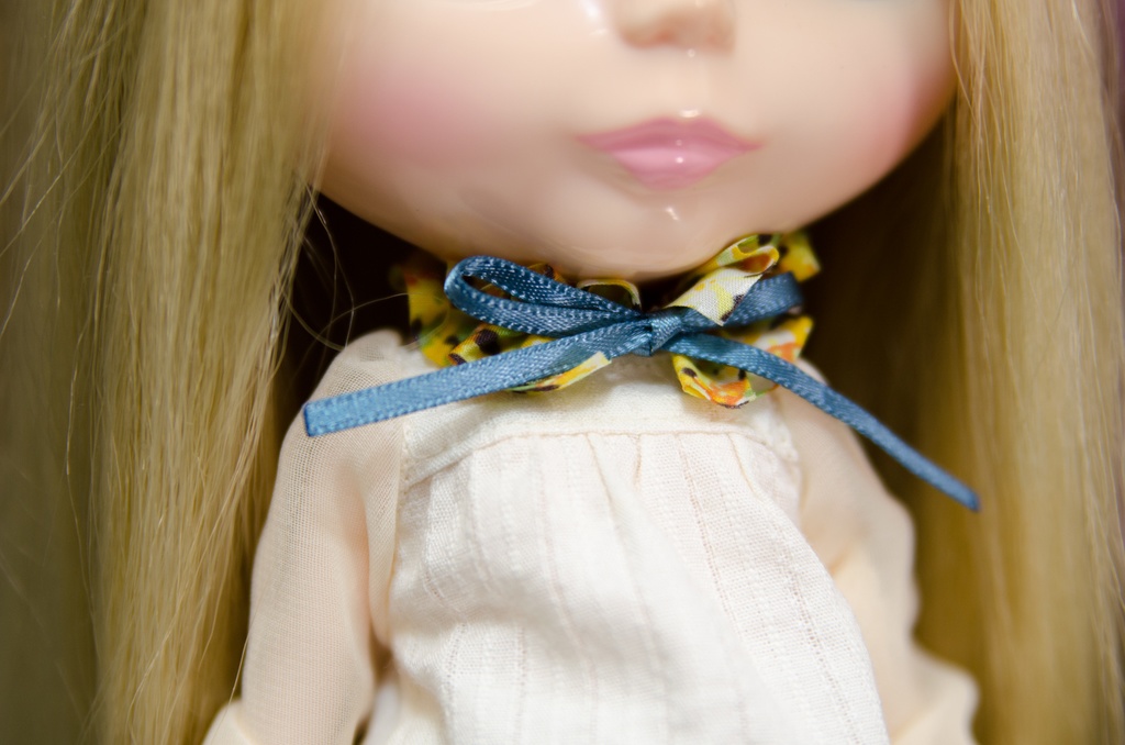 付け襟ワンピースセット(YELLOW×フリル)1/6ドールアウトフィット