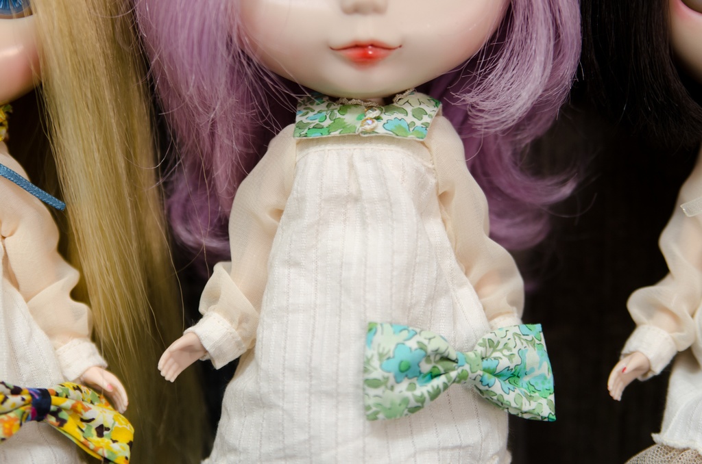 付け襟ワンピースセット(GREEN×スクエア)1/6ドールアウトフィット