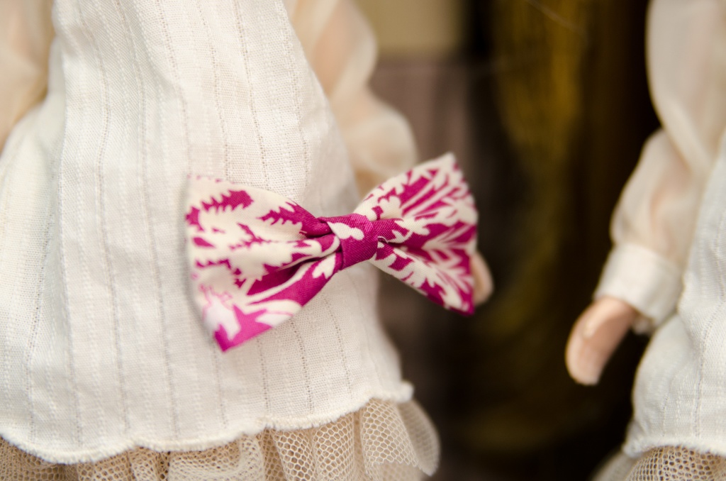 付け襟ワンピースセット(PINK×ラウンド)1/6ドールアウトフィット