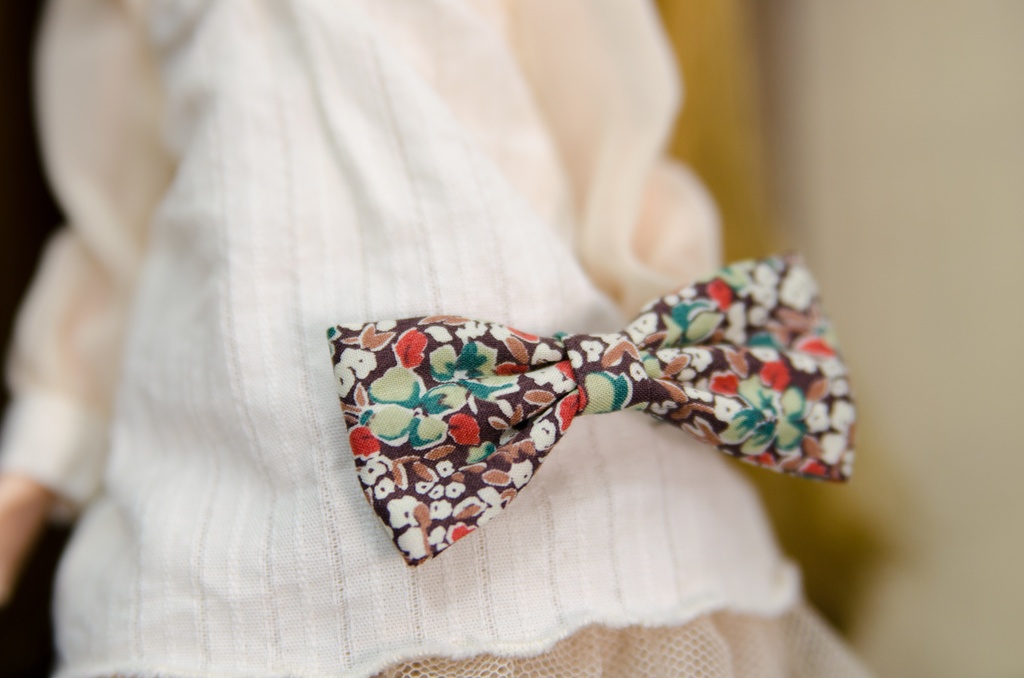 付け襟ワンピースセット(BROWN×スタンダード)1/6ドールアウトフィット