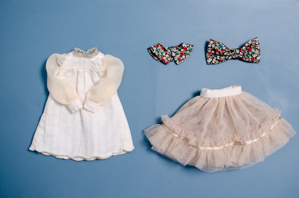 付け襟ワンピースセット(BROWN×スタンダード)1/6ドールアウトフィット