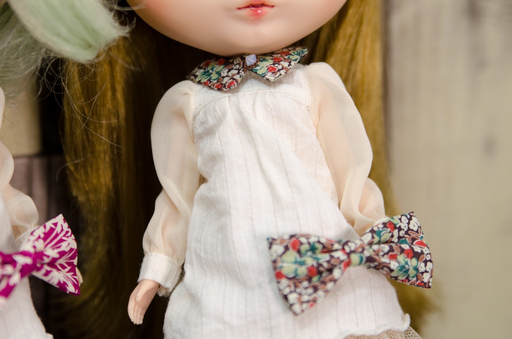 付け襟ワンピースセット(BROWN×スタンダード)1/6ドールアウトフィット