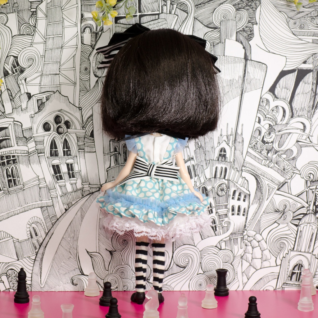 1/6ドール用 アリスワンピースセット<みずたま>