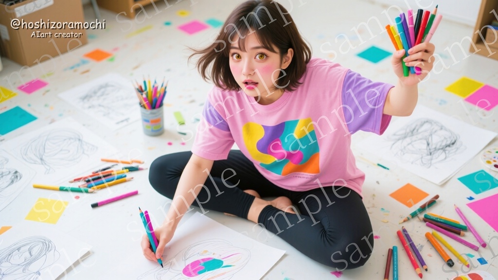 グラフィックデザインの世界で輝く女性たち|創造の現場を切り取った10枚の物語【AI画像素材集】