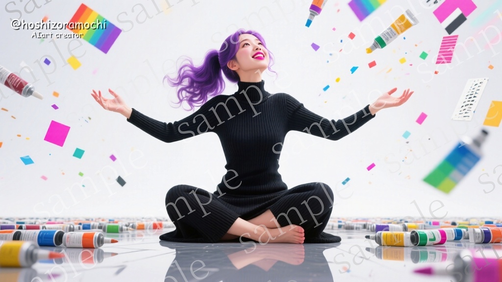 グラフィックデザインの世界で輝く女性たち|創造の現場を切り取った10枚の物語【AI画像素材集】