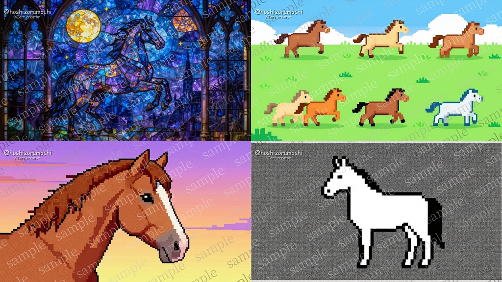 【2026年午年】AI生成 馬の画像素材30枚セット〜10スタイルで描く駿馬コレクション〜