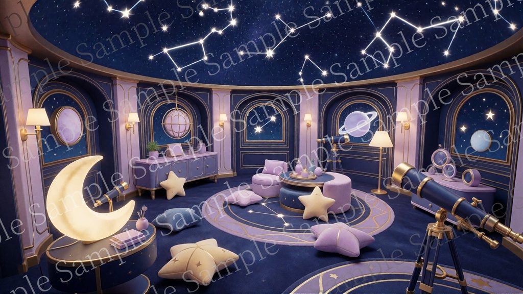【VTuber・配信背景】ゆめかわ部屋背景素材20枚セット|商用利用OK|8K対応