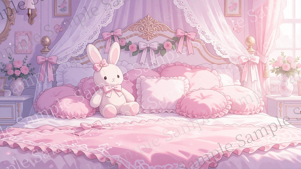 【VTuber・配信背景】ゆめかわ部屋背景素材20枚セット|商用利用OK|8K対応