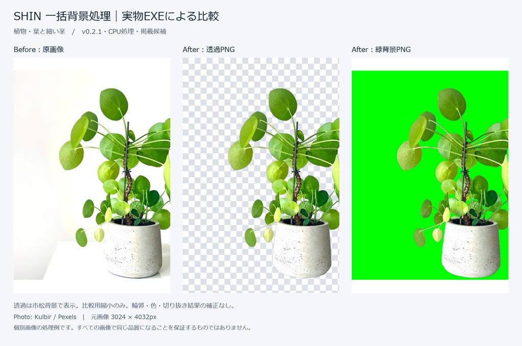 SHIN 一括背景処理｜Windows用・透過PNG／緑背景PNG v0.2.3