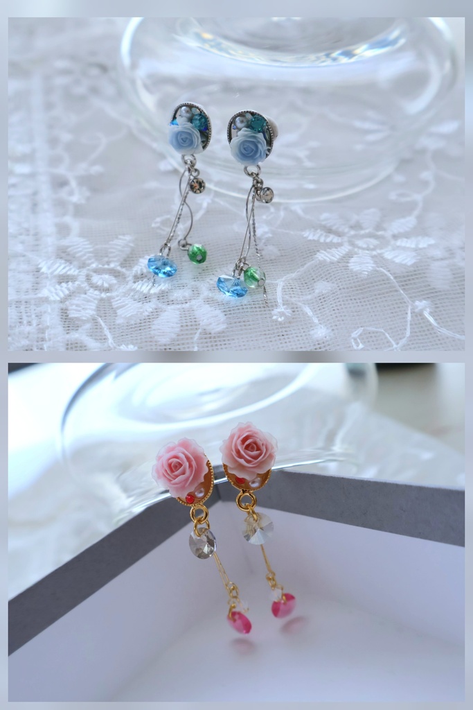 [あくねこ]　ミニ薔薇アクセサリー