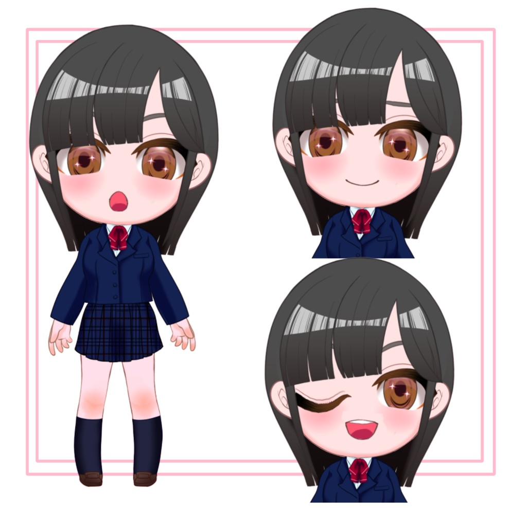 汎用Live2Dモデル【ぷに高生シリーズ・A子】