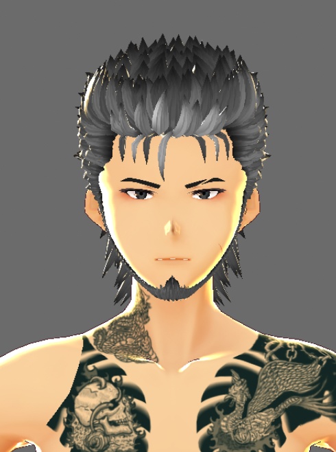 vroid 男性用 髪型 ワイルドツンツンヘアー&あごひげ 3パターンセット