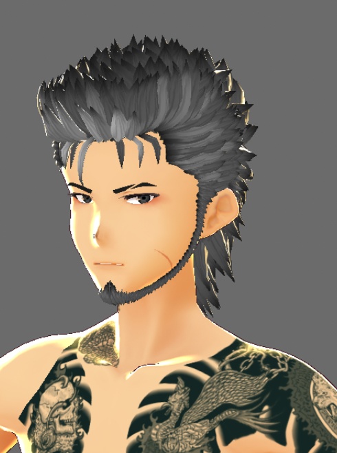 vroid 男性用 髪型 ワイルドツンツンヘアー&あごひげ 3パターンセット