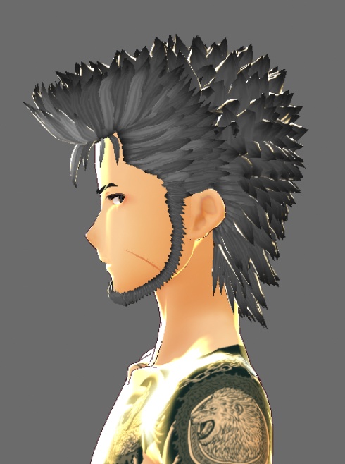 vroid 男性用 髪型 ワイルドツンツンヘアー&あごひげ 3パターンセット