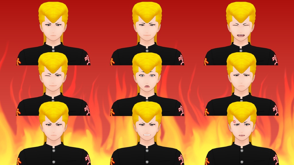 VRchat想定(PC) フルトラッキング対応アバター オリジナル3Dモデル 龍二2.0 -Ryuji2.0-