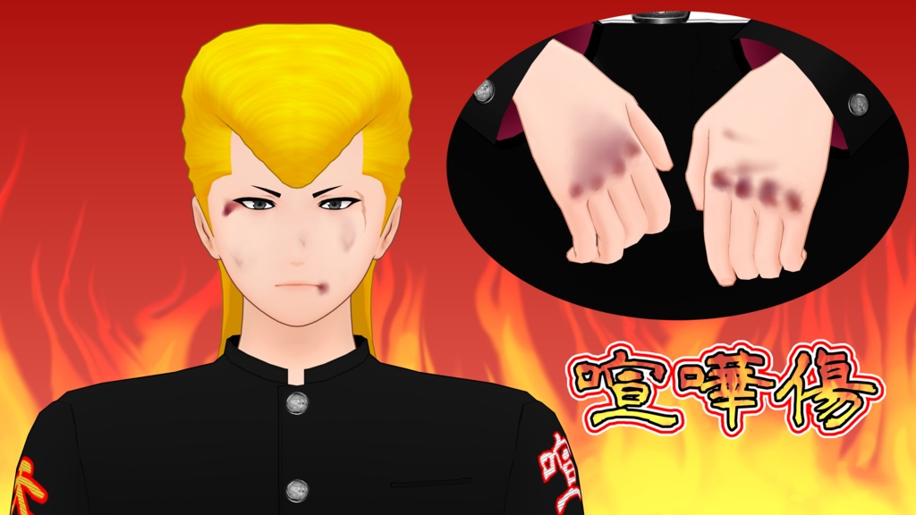 VRchat想定(PC) フルトラッキング対応アバター オリジナル3Dモデル 龍二2.0 -Ryuji2.0-