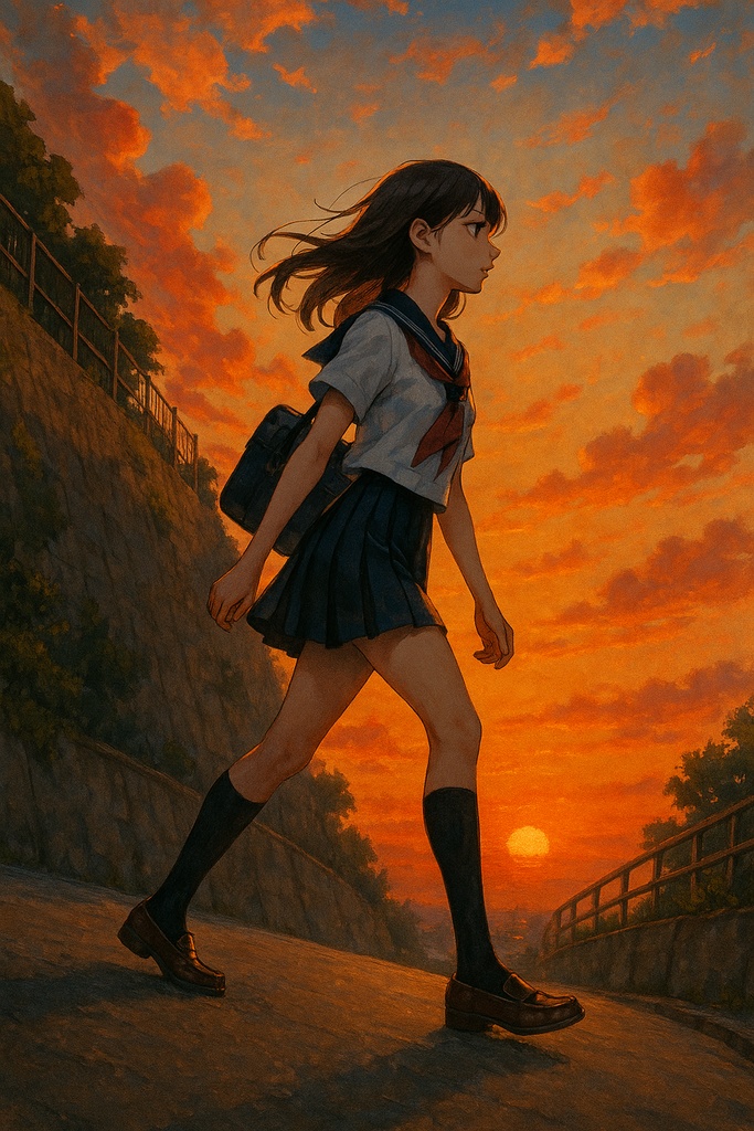 帰宅中の女子高生