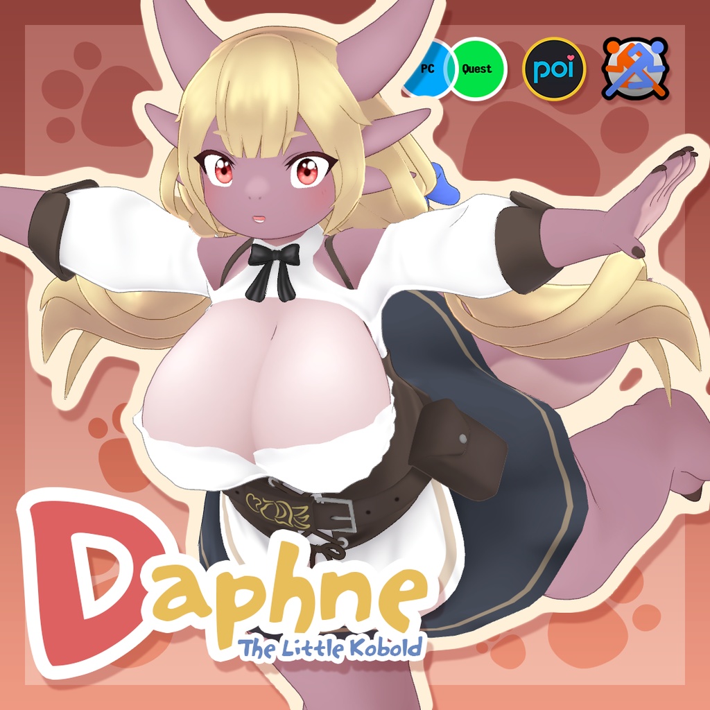 【VRChat専用オリジナルアバター】ダフネ・コボルド少女
