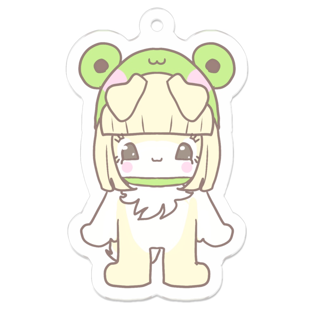 Frog shiba inu girl keychain