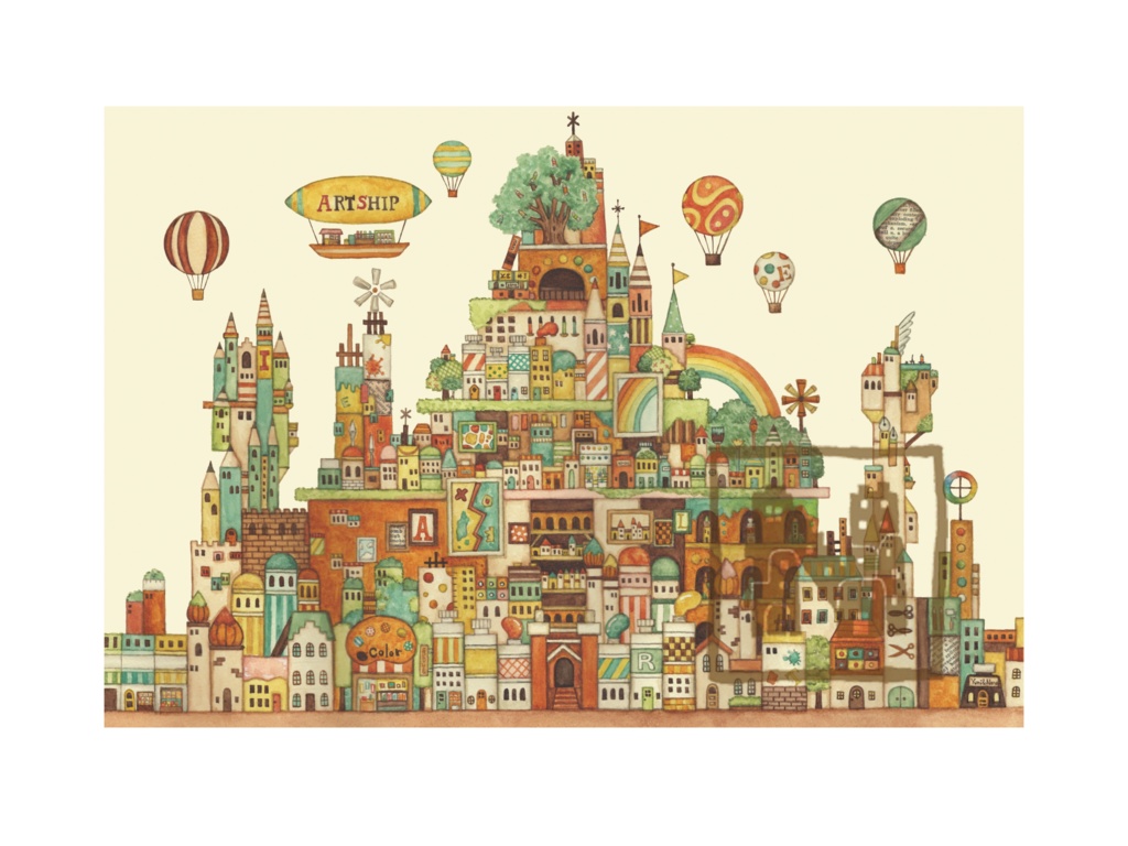 ポストカード4枚セット5「画材の王国」