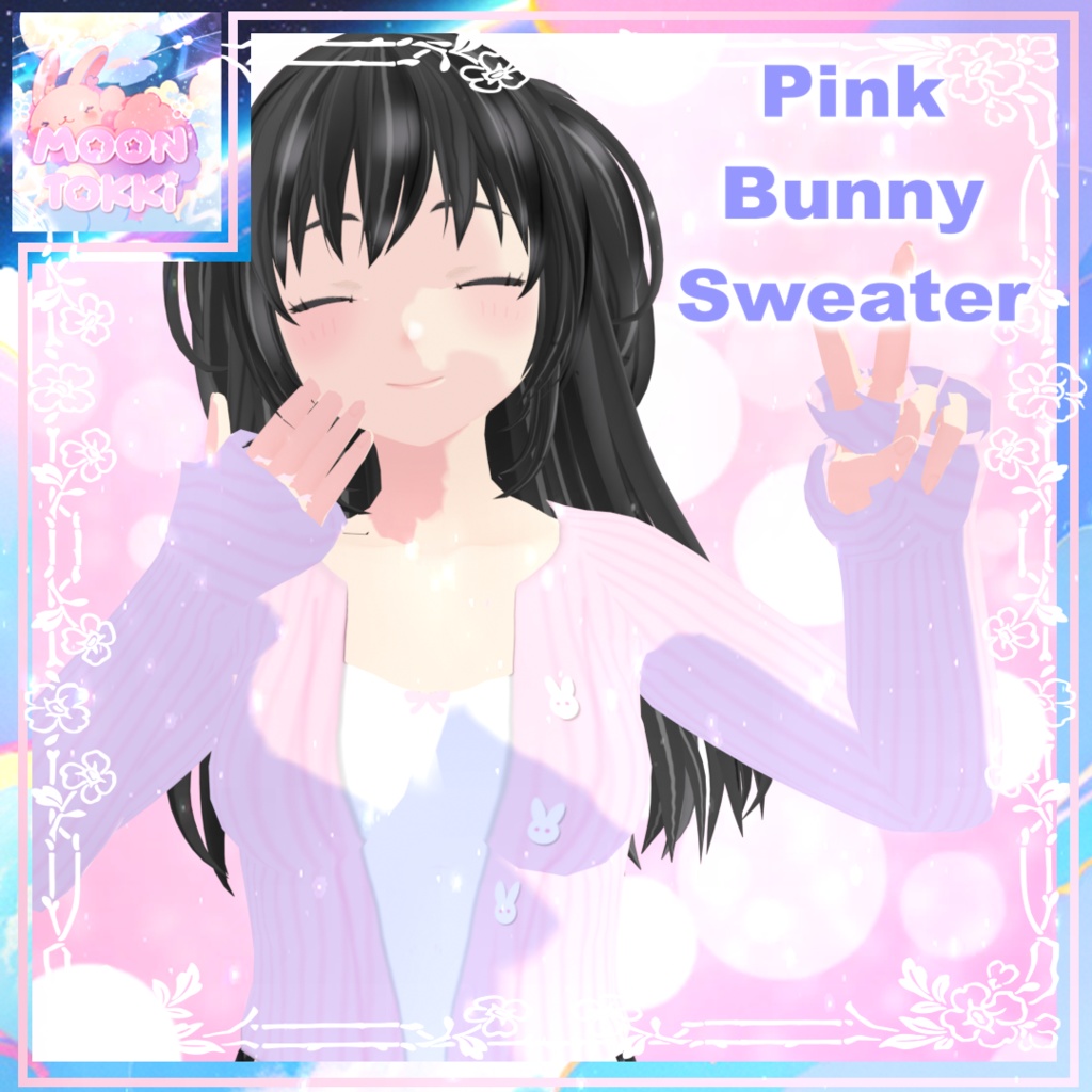 【Vroid Clothes】VRoidテクスチャ Kawaii Pink Bunny Sweater