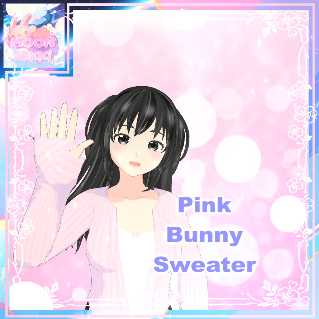 【Vroid Clothes】VRoidテクスチャ Kawaii Pink Bunny Sweater