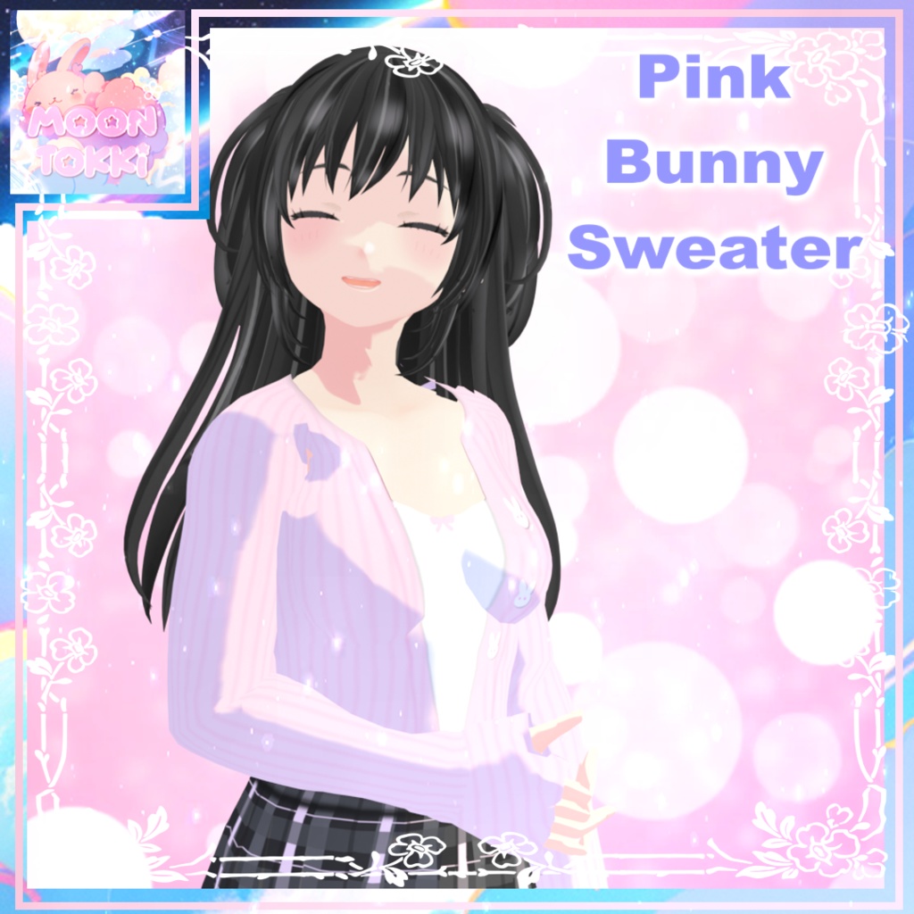 【Vroid Clothes】VRoidテクスチャ Kawaii Pink Bunny Sweater
