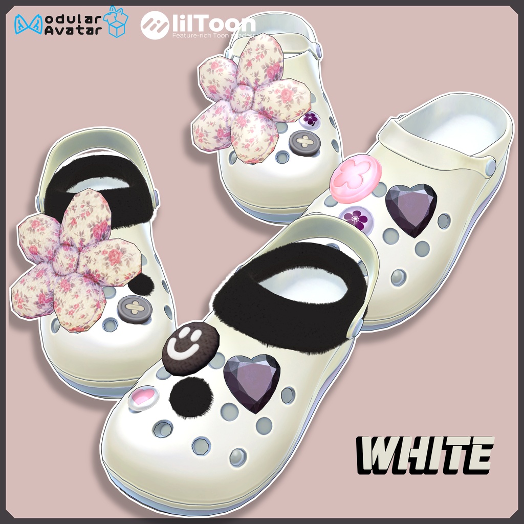 [Deco Crocs]かわいいデコクロックスパック（5色・12体アバター対応） - ShinyQ - BOOTH