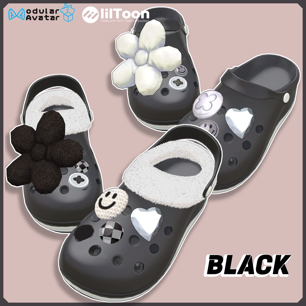 [Deco Crocs]かわいいデコクロックスパック（5色・12体アバター対応） - ShinyQ - BOOTH