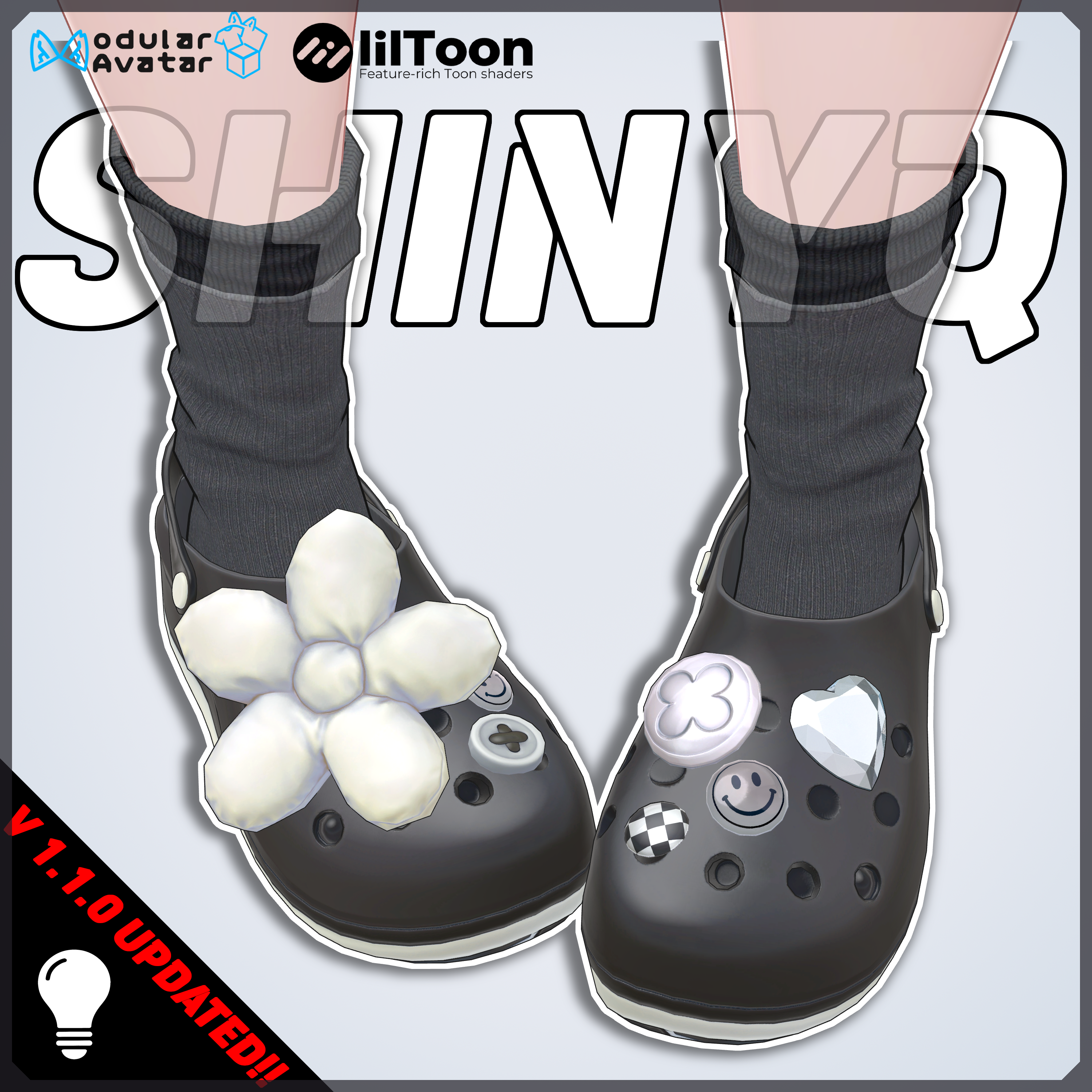[Deco Crocs]かわいいデコクロックスパック（5色・12体アバター対応） - ShinyQ - BOOTH
