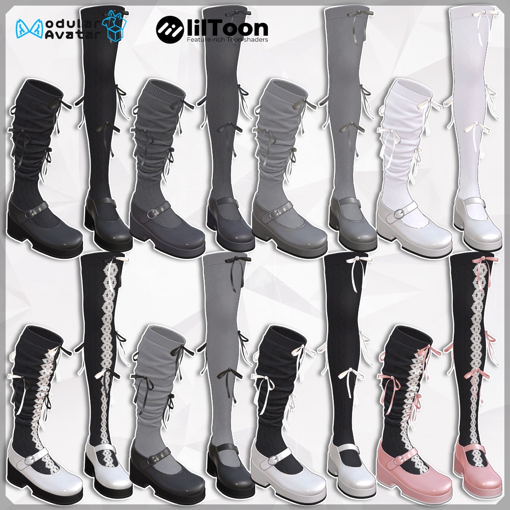 【シューズセット】 Mary Jane & Ribbon Stockings Set