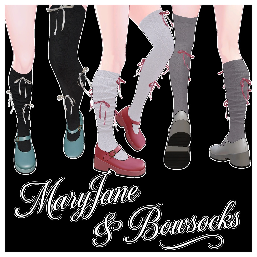 【シューズセット】 Mary Jane & Ribbon Stockings Set