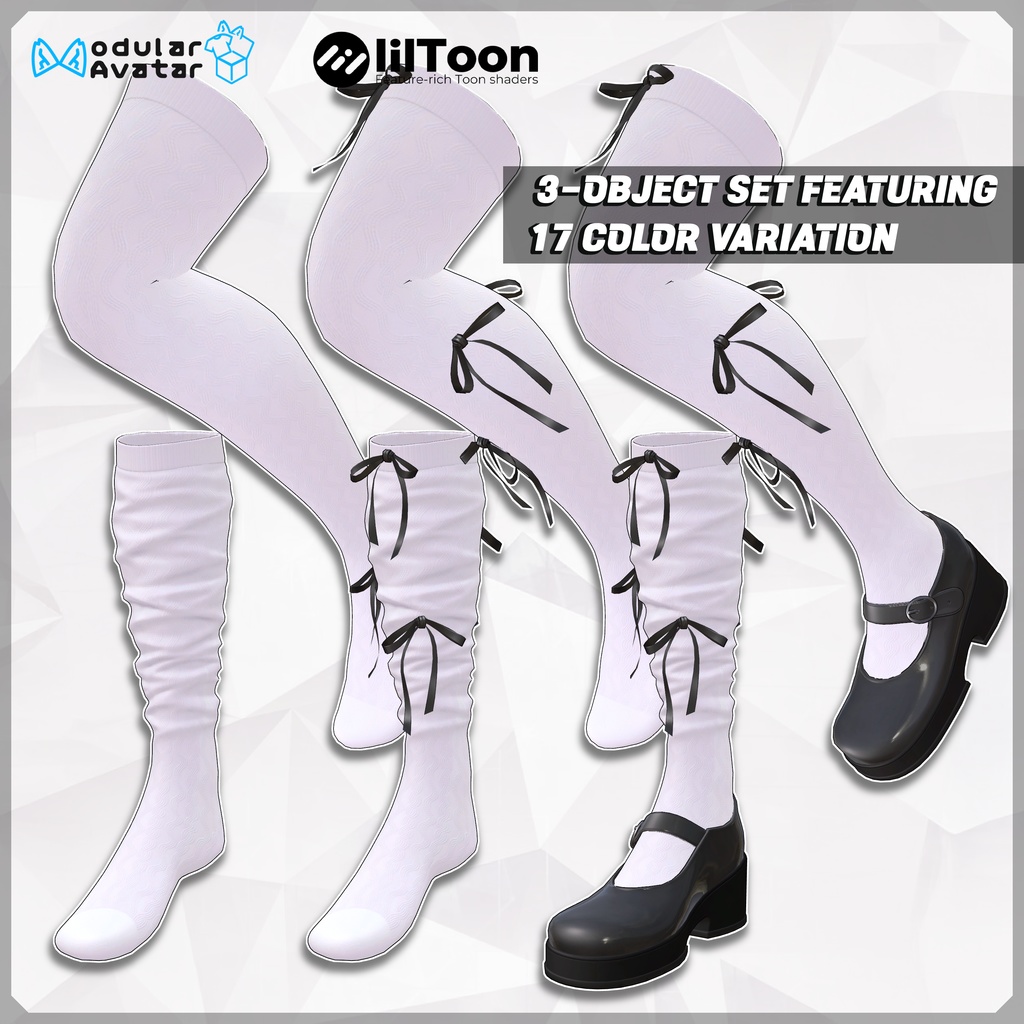 【シューズセット】 Mary Jane & Ribbon Stockings Set