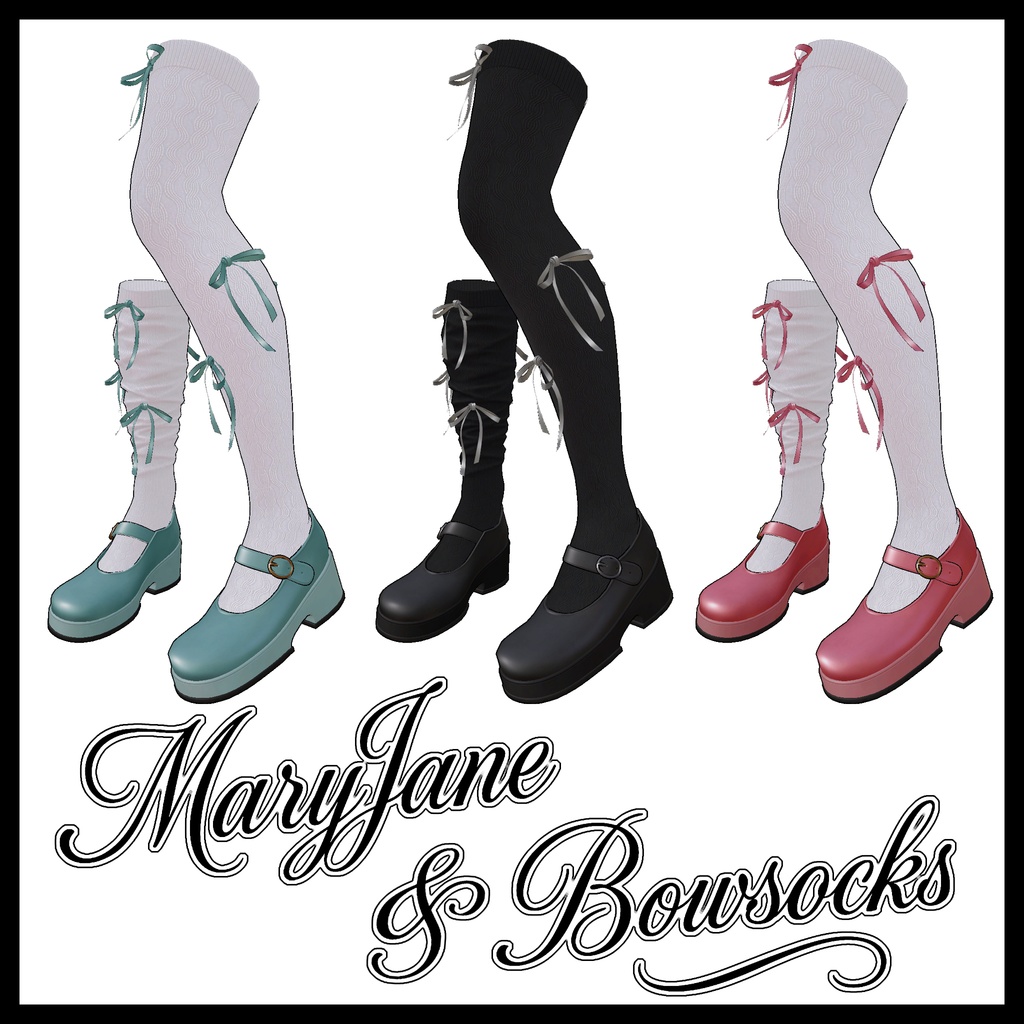 【シューズセット】 Mary Jane & Ribbon Stockings Set