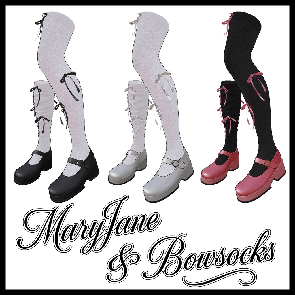 【シューズセット】 Mary Jane & Ribbon Stockings Set
