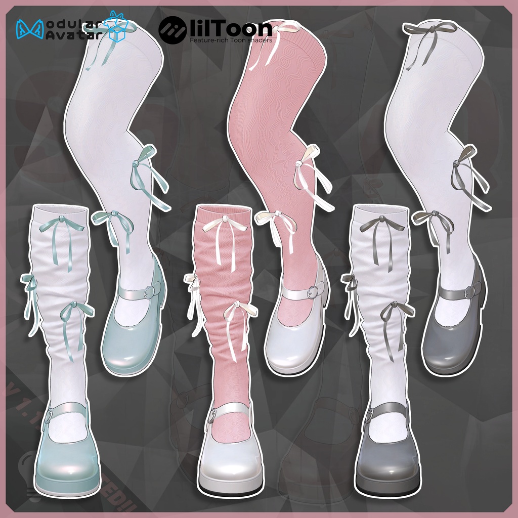 【シューズセット】 Mary Jane & Ribbon Stockings Set