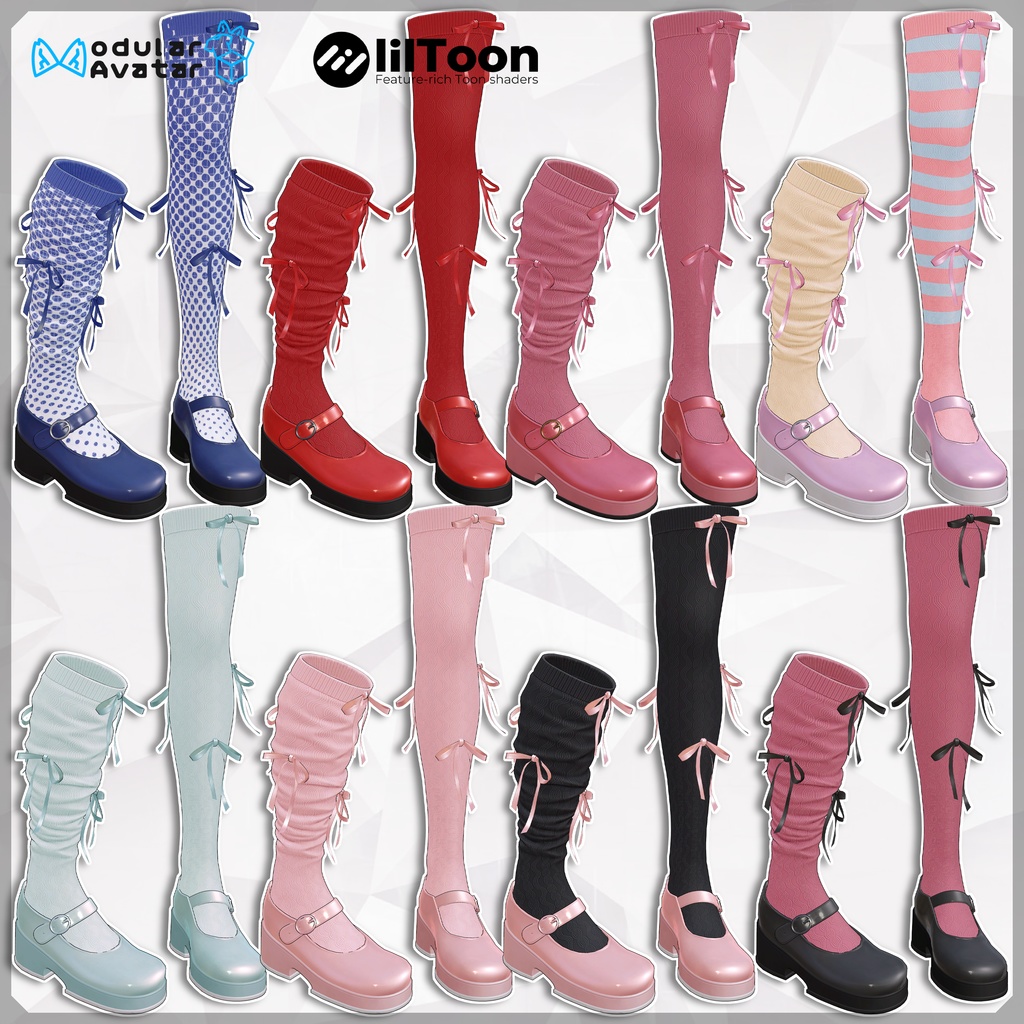 【シューズセット】 Mary Jane & Ribbon Stockings Set