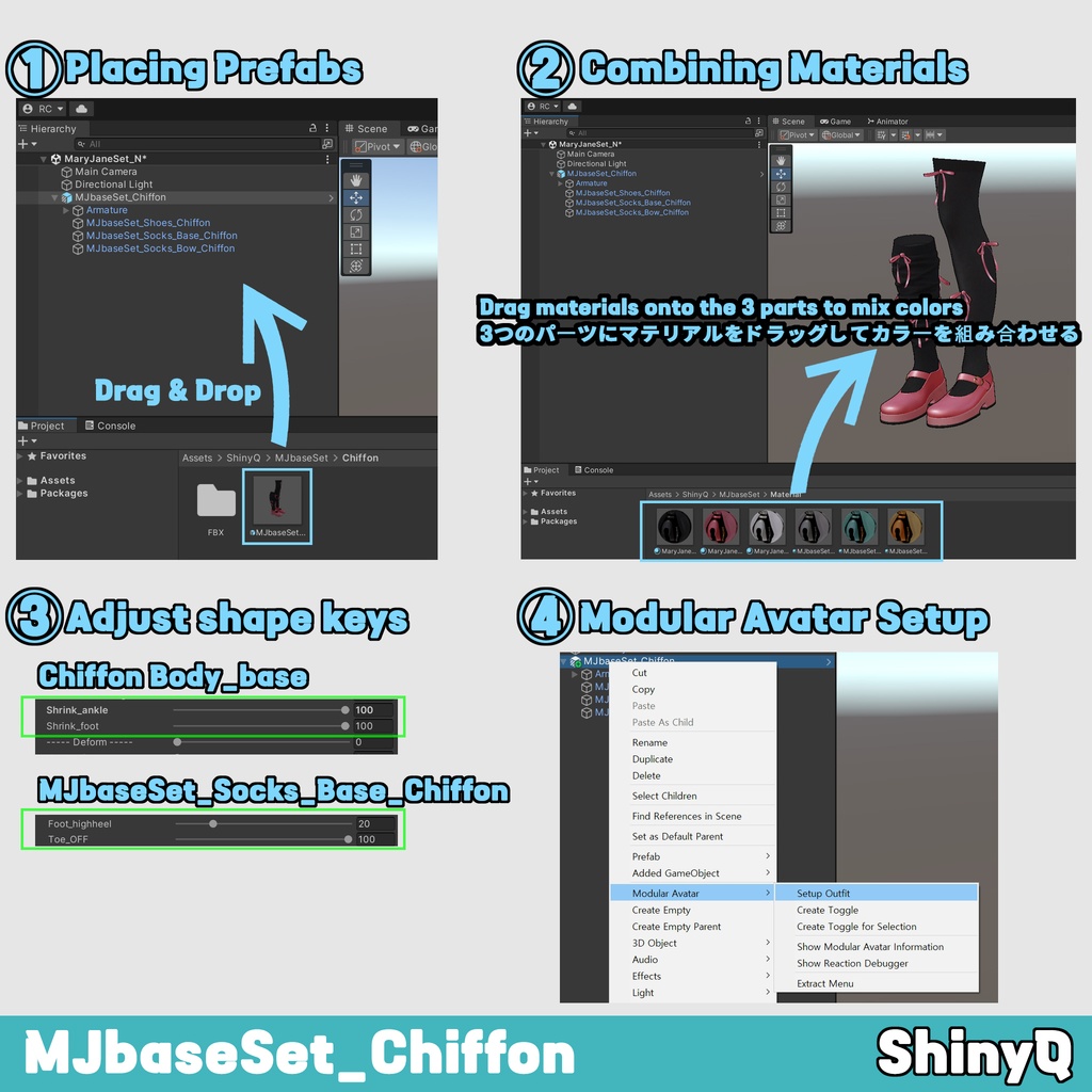 【シューズセット】 Mary Jane & Ribbon Stockings Set