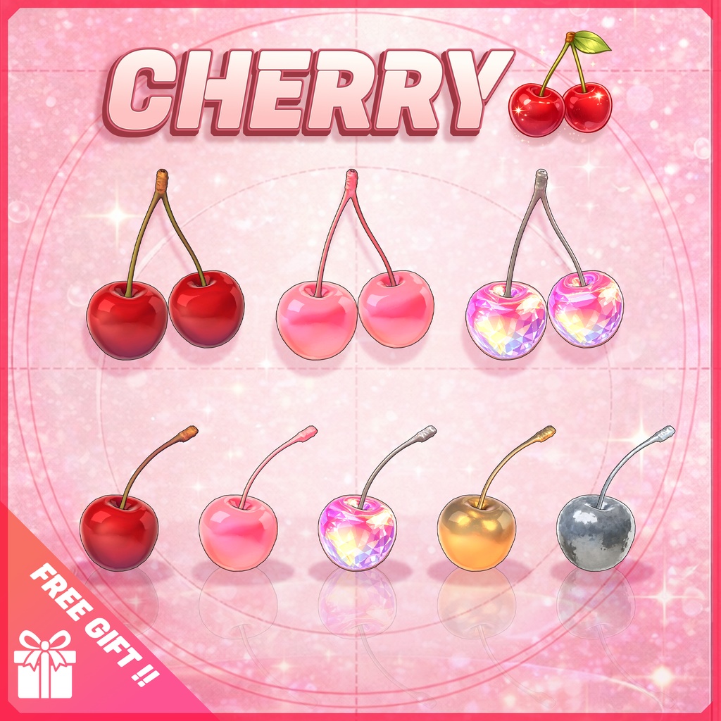 [チェリーアクセサリーセット] Sweet Cherry Collection 🍒  Ice Cone & Soda Set 