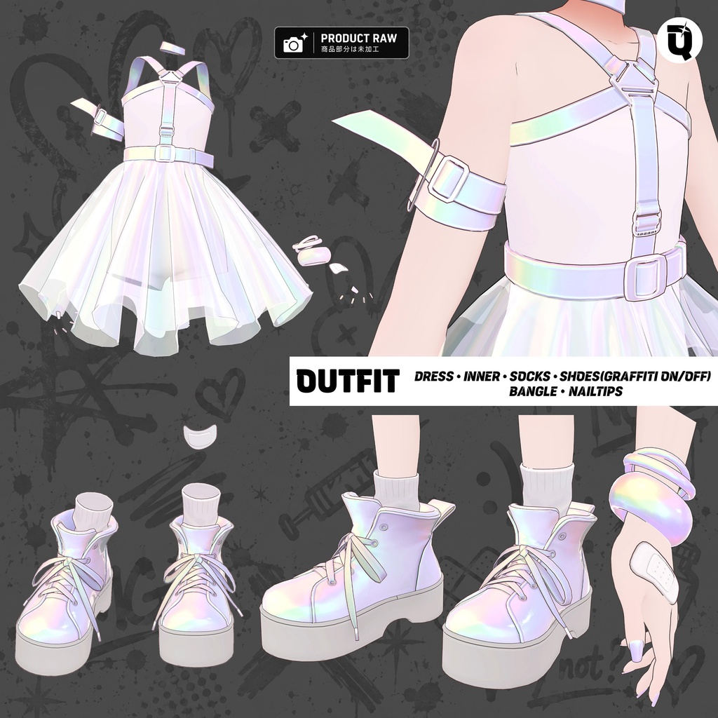 【VRChat衣装・ヘア】BROKEN BUNNY for フィユエ