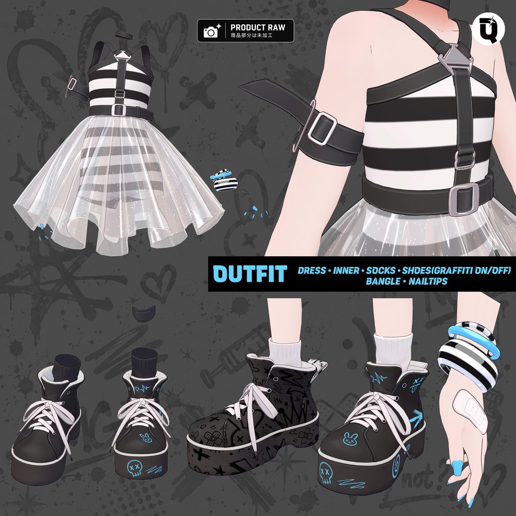 【VRChat衣装・ヘア】BROKEN BUNNY for フィユエ