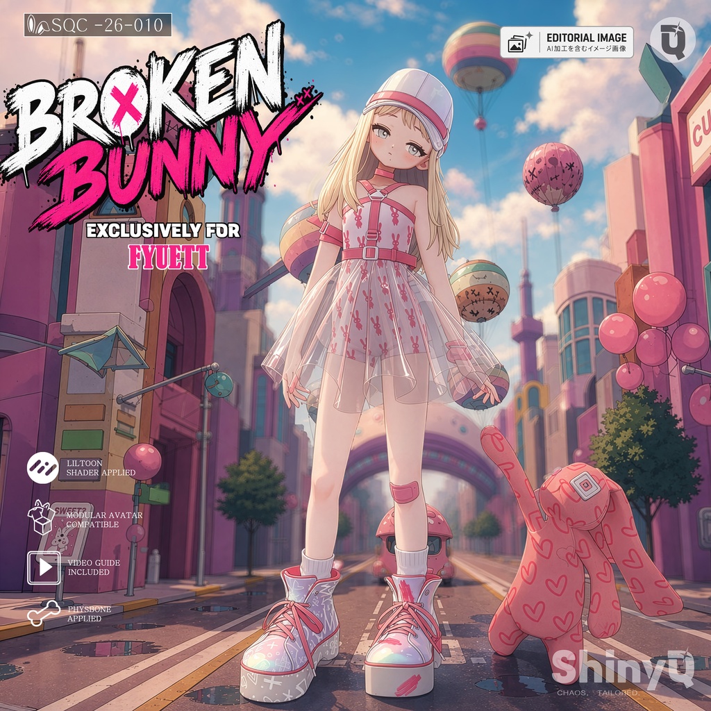【VRChat衣装・ヘア】BROKEN BUNNY for フィユエ
