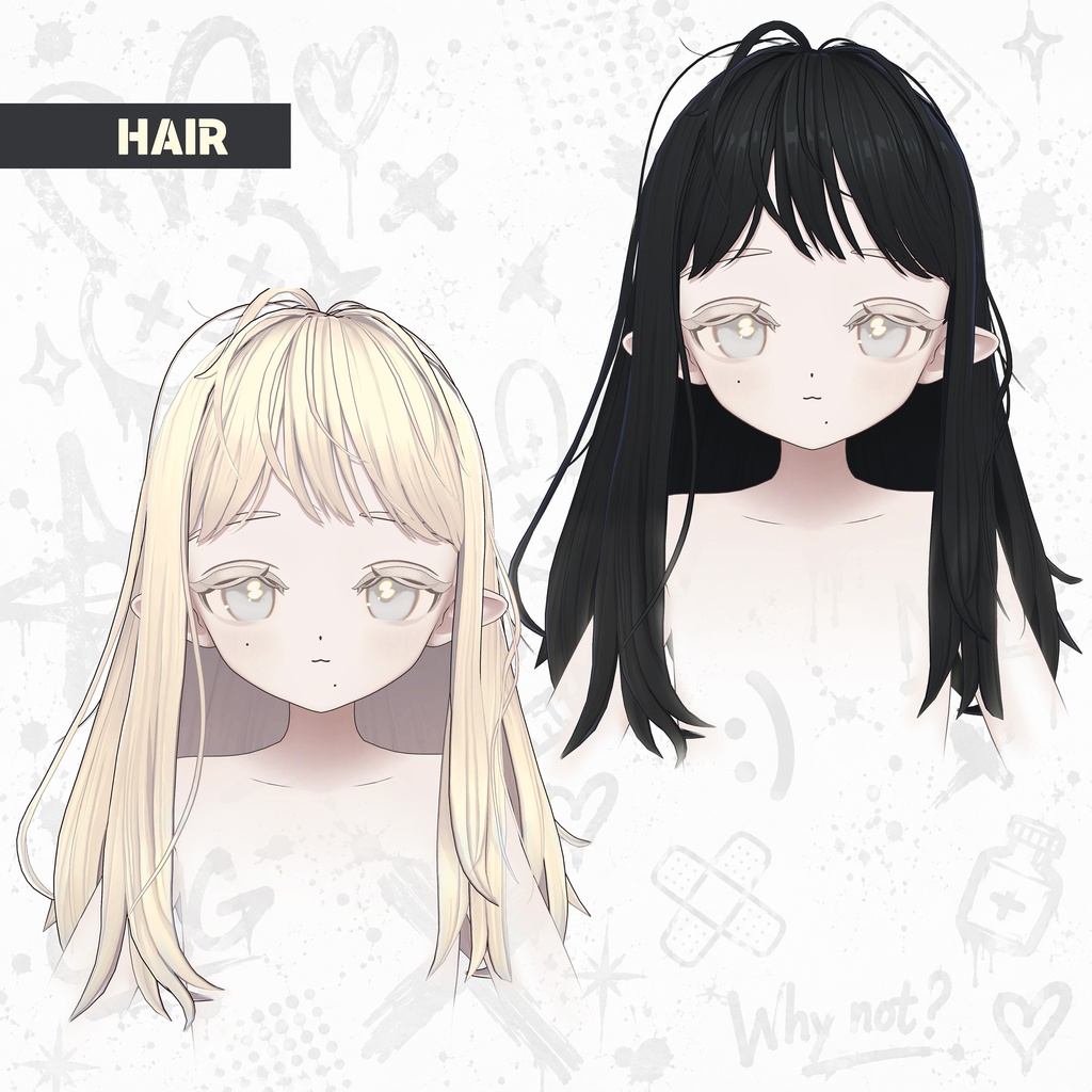 【VRChat衣装・ヘア】BROKEN BUNNY for フィユエ