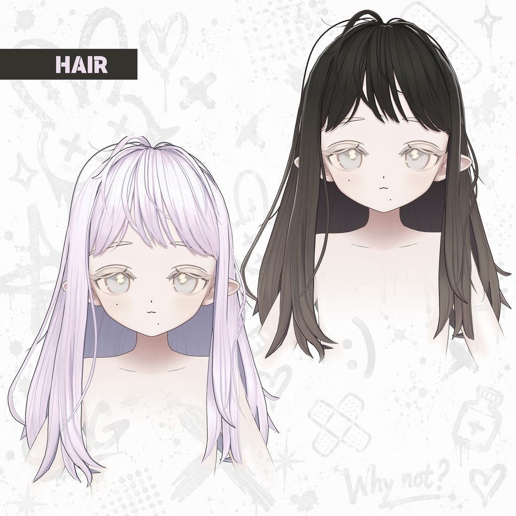 【VRChat衣装・ヘア】BROKEN BUNNY for フィユエ