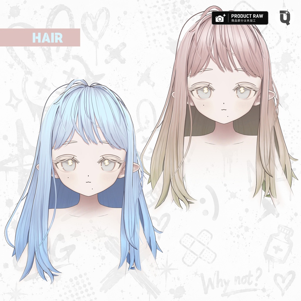 【VRChat衣装・ヘア】BROKEN BUNNY for フィユエ