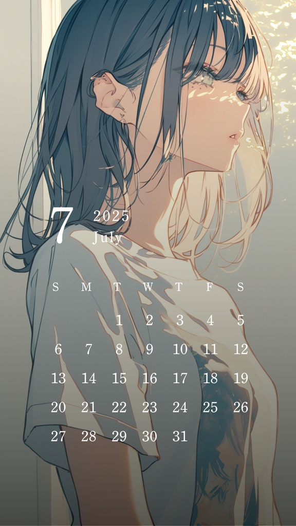 2025年7月カレンダーB